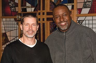 Rick Grover (left) of East 91st Street Christian Church is teaming with Eric Whitaker and Mercy Seat Christian Church, an inner-city congregation, to put on a nine-week Financial Peace University. The classes will take place at a local YMCA with the goal of 