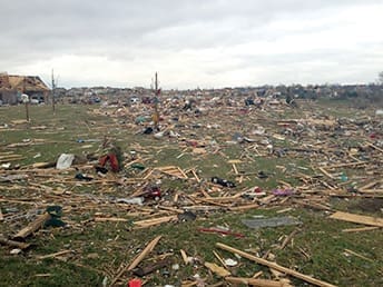 Tornado debris was scattered throughout the area. Browning said, 