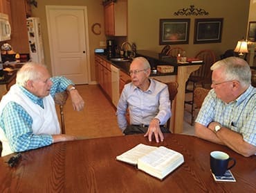 (From left) Howard Brammer, John Samples, and John Caldwell have a combined 150 years of preaching experience between them.