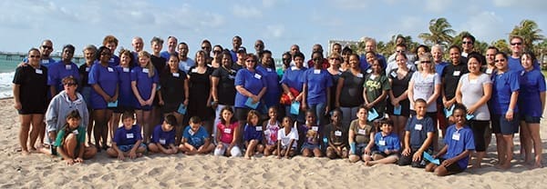 Community Christian Church, Tamarac, Florida, conducts beach baptisms twice yearly. At this one last May 10, more than 60 people were baptized in the Atlantic Ocean at Lauderdale-By-The-Sea, Florida.