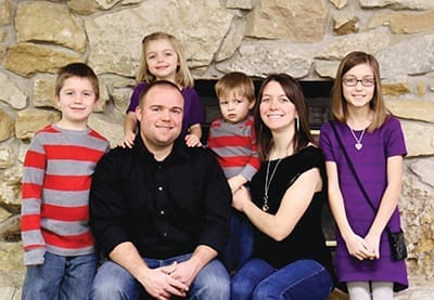 The Tuley family (from left): Samuel, Ruth Ann (in back), Nathan, Josiah, Amy, and Grace. 