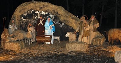 The scene of Jesus