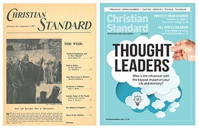 CHRISTIAN STANDARD covers from 1957 (left) and last year.