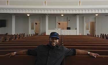 Adrian Wallace served as urban minister with Broadway Christian Church when this photo was taken. Ernie Perry (above) serves Broadway as lead minister.
