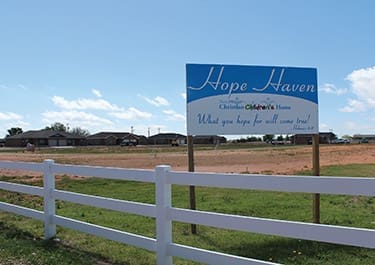 Hope Haven now has five duplexes (10 homes), with the most recent one slated for completion in midsummer. Eventually Hope Haven will feature 17 duplexes. PR director Tom Pittmon says, 