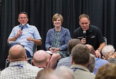 Ben Cachiaras, Jennifer Johnson, and Matt Proctor discuss the hopes and challenges they see for the future of the church served by CHRISTIAN STANDARD, which celebrates its 150th anniversary this year. (Photo รยฉTom Patrick)