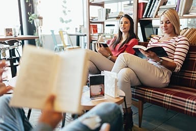 Friends reading books