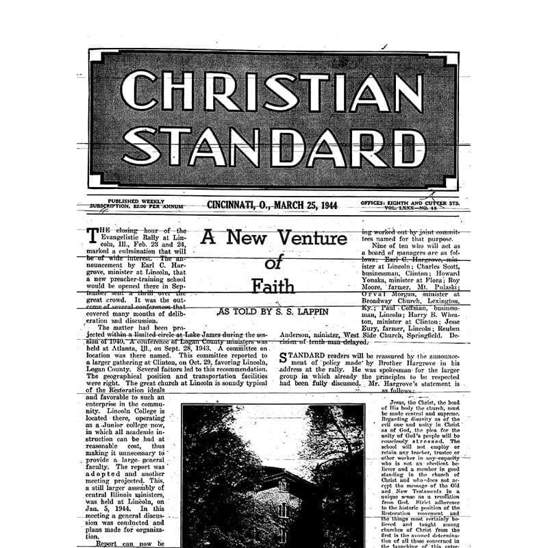 THROWBACK THURSDAY: The Origins of Lincoln Christian University (1944)